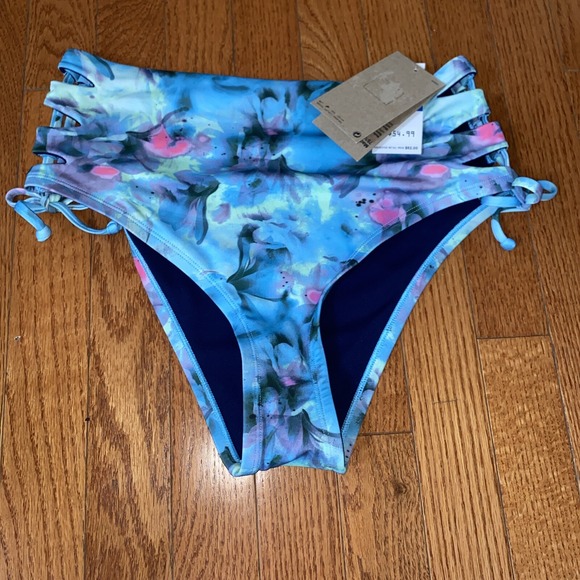 Nike Move to Zero Swim‎ Bottom Floral Blue Size Medium - Picture 1 of 3